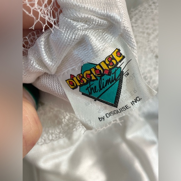 Vintage White Angel Halloween Costume Dress Tulle Trim | Child 90s Disguise Inc - Picture 3 of 7